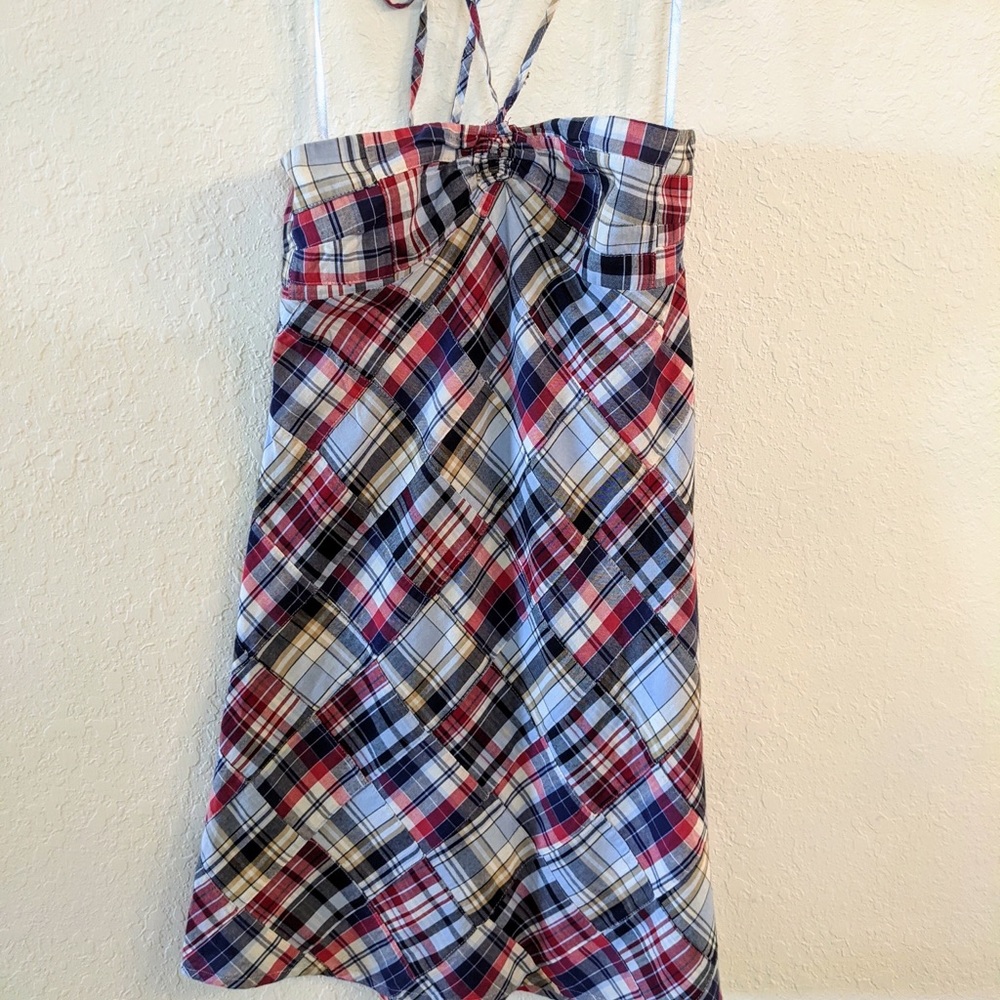Loft Madras print halter sundress